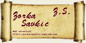 Zorka Savkić vizit kartica